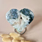 Edelsteen Druzy Mosagaat Hart op Metalen Standaard – #107 275gram