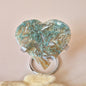 Edelsteen Druzy Mosagaat Hart op Metalen Standaard – #114 153gram