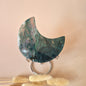 XL Edelsteen Mosagaat Maan op Standaard (Druzy & Patronen) #160 - 144g