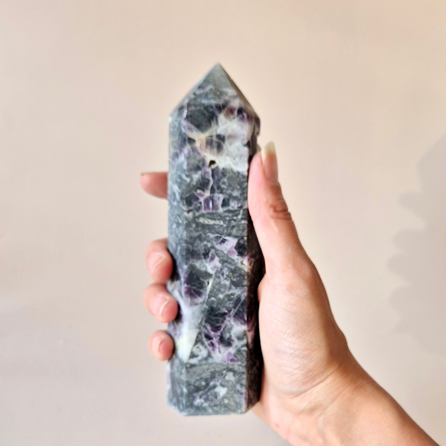 Gemstone Rhodonite Obelisk Tower - 8-10cm