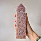 Edelsteen Obelisk Strawberry Quartz XXL Toren (870g)