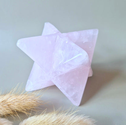 XL Kristallen Edelsteen Rozenkwarts Merkaba – 55 tot 80 mm