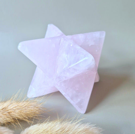 XL Kristallen Edelsteen Rozenkwarts Merkaba – 55 tot 80 mm