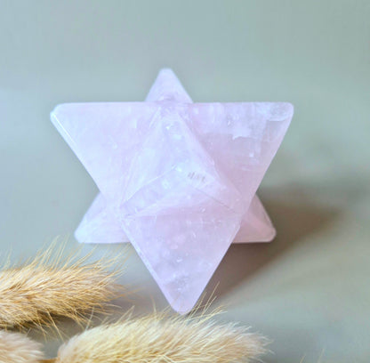 XL Kristallen Edelsteen Rozenkwarts Merkaba – 55 tot 80 mm