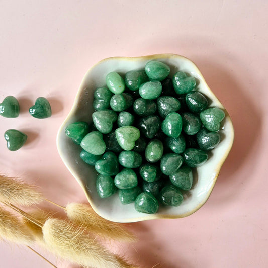 Mini Edelsteen Hartje Zaksteen – Groene Aventurijn (1,5 cm) voor crystal confetti