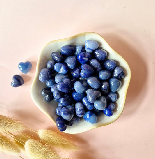 Mini Edelsteen Hartje Zaksteen – Blauwe Aventurijn (1,5 cm) voor crystal confetti