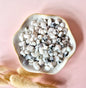 Edelsteen Rainbow Moonstone Chips Trommelstenen 5-9mm (per 100 gram)