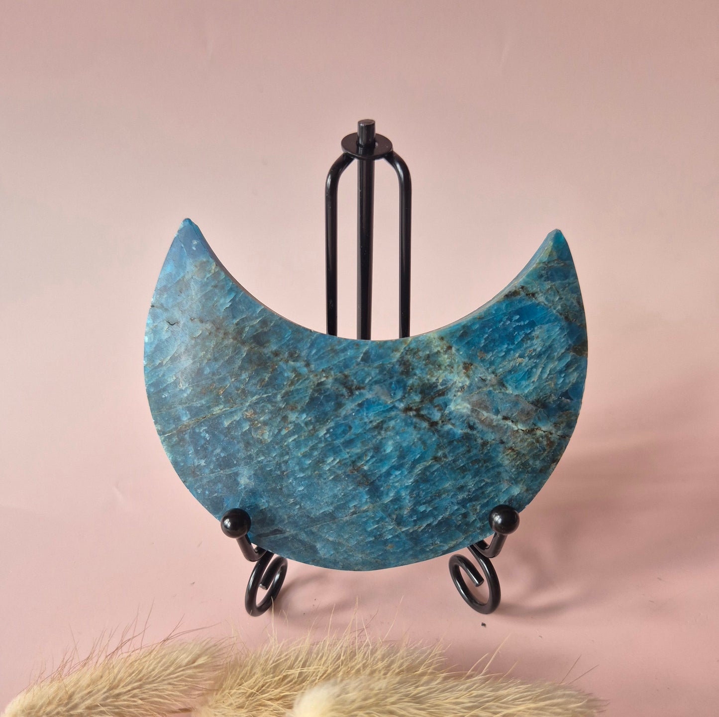 Gemstone Golden Healer Moon on Stand - 10cm