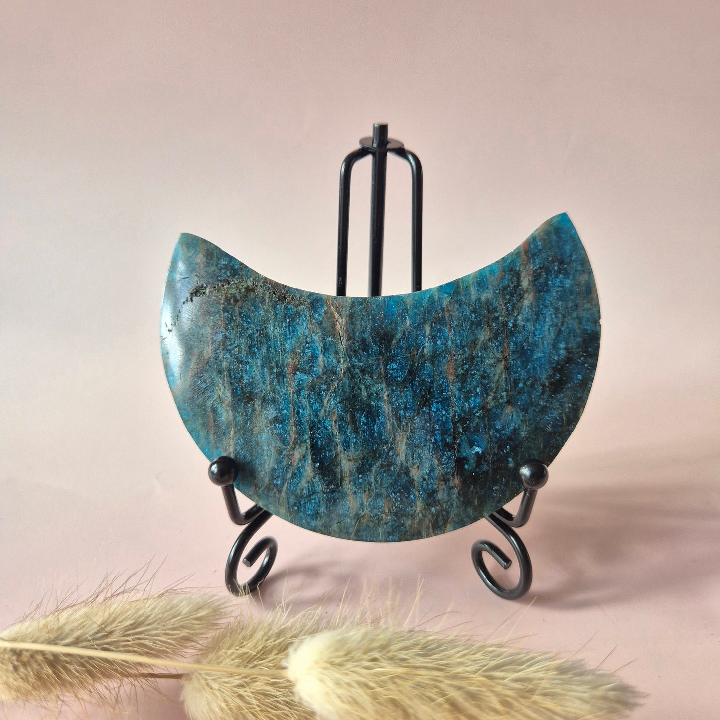 Gemstone Golden Healer Moon on Stand - 10cm