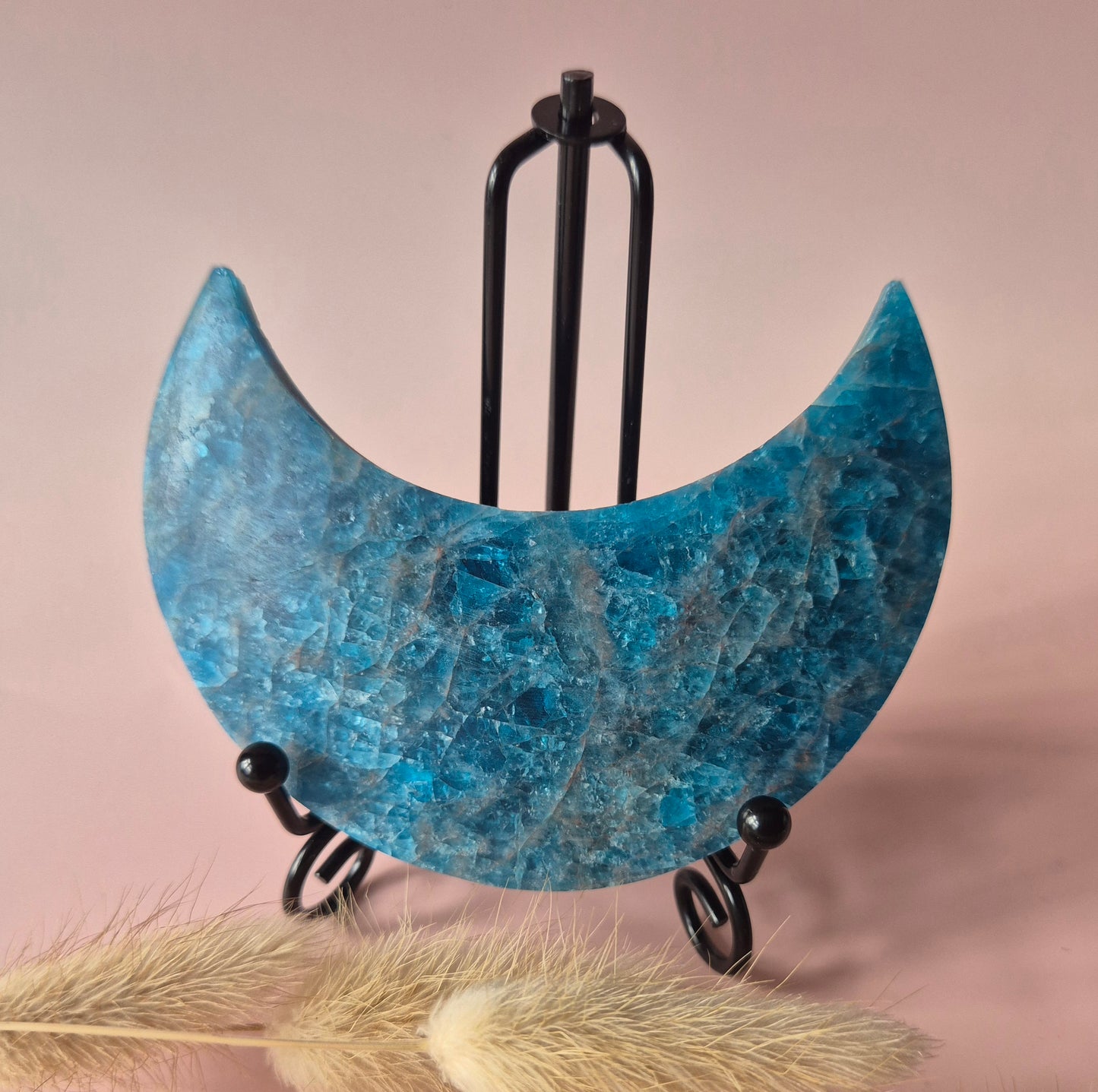 Gemstone Golden Healer Moon on Stand - 10cm