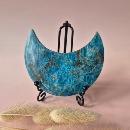 Gemstone Golden Healer Moon on Stand - 10cm
