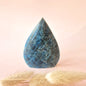 Blue Apatite - Teardrop Drop Standing Gemstone Crystal Flame Blue Apatite