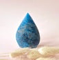 Blue Apatite - Teardrop Drop Standing Gemstone Crystal Flame Blue Apatite