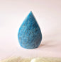 Blue Apatite - Teardrop Drop Standing Gemstone Crystal Flame Blue Apatite