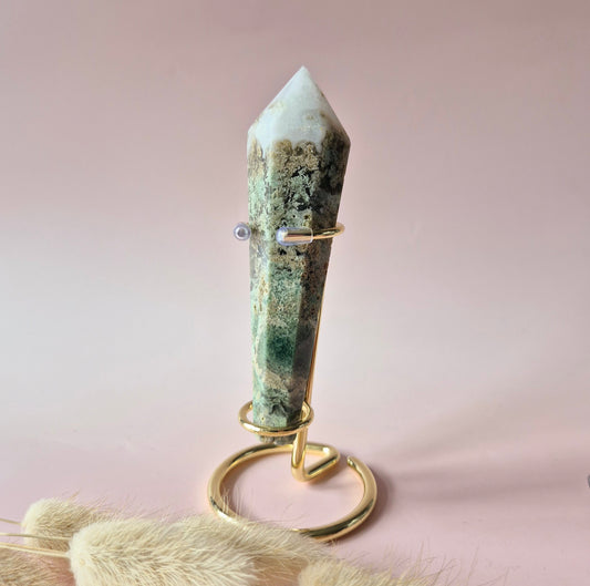 Edelsteen mosagaat scepter - 114g