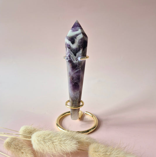 Gemstone Tiger Eye Scepter on Stand 15cm