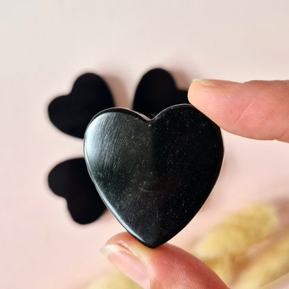 Edelsteen Hartje Zaksteen 3-4cm – Zwarte Obsidiaan