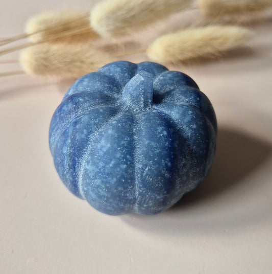 Edelsteen Pompoen Carving Blauwe Aventurijn 5cm – Handgesneden herfstmagie voor Halloween Decoratie
