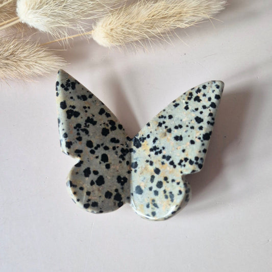 Edelsteen Vlinder  6x5 cm – Dalmation Jasper