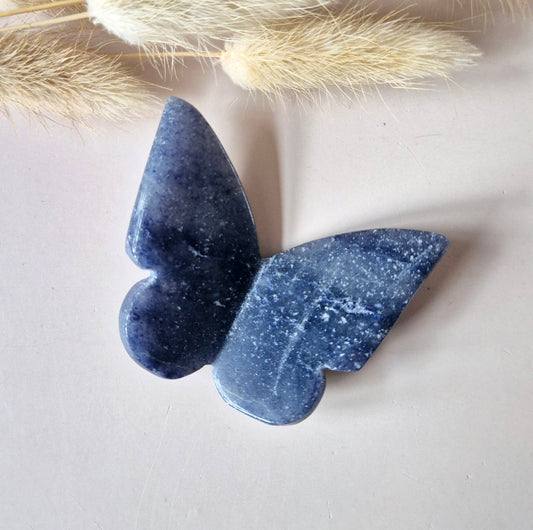 Edelsteen Vlinder  6x5 cm – Blauwe Aventurijn
