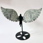 Large Druzy Pink Amethyst Gemstone Wings on Gold Metal Stand - #3
