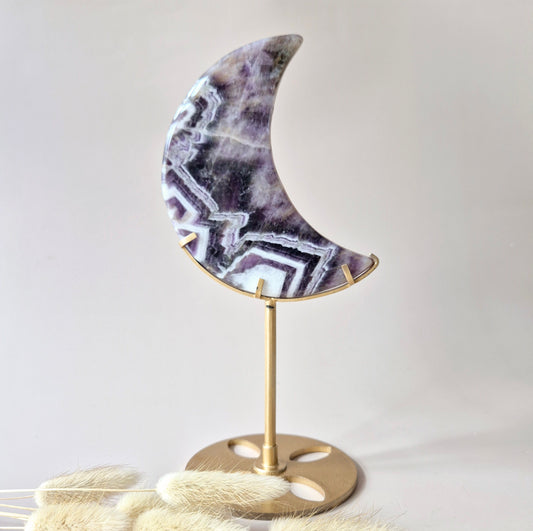 Large Druzy Pink Amethyst Gemstone Wings on Gold Metal Stand - #3