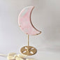 Large Druzy Pink Amethyst Gemstone Wings on Gold Metal Stand - #3