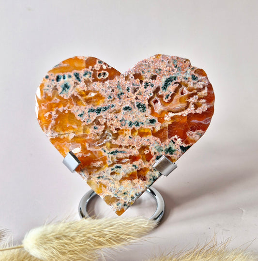 Rode Druzy Mosagaat Hart (8-10 cm) – Liefde & Passie #60
