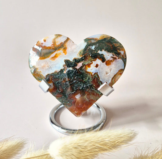 Rode Druzy Mosagaat Hart (8-10 cm) – Liefde & Passie #68