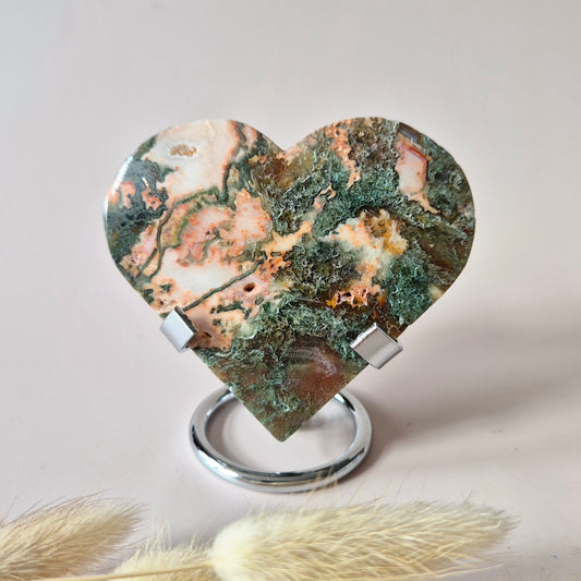 Rode Druzy Mosagaat Hart (8-10 cm) – Liefde & Passie #73