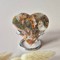 Rotes Druzy-Moosachat-Herz (8-10 cm) – Liebe &amp; Leidenschaft