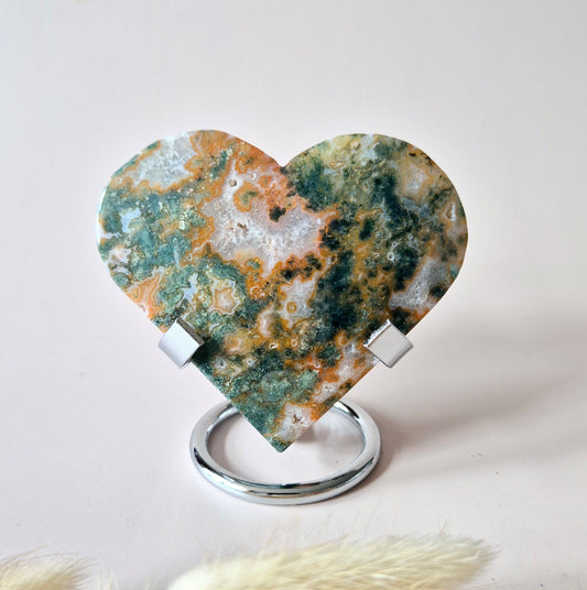 Rode Druzy Mosagaat Hart (8-10 cm) – Liefde & Passie #84