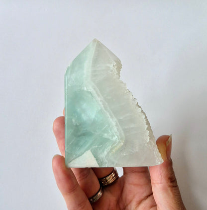 Groene Fluoriet Punt – Ruw & Gepolijst | Uniek Druzy Stuk 243 gram