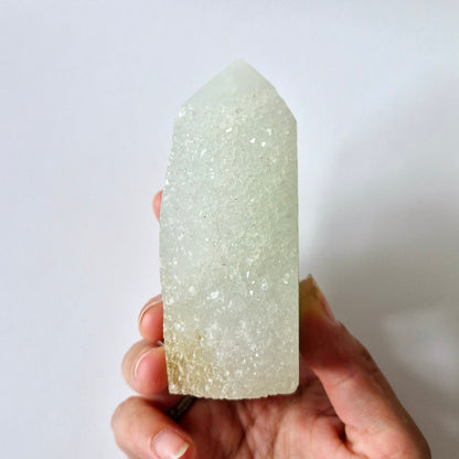 Groene Fluoriet Punt – Ruw & Gepolijst | Uniek Druzy Stuk 450 gram
