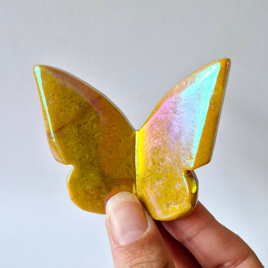 Edelsteen Angel Aura Vlinder  6x5 cm – Gele Jade