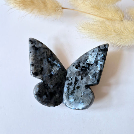 Edelsteen Vlinder  6x5 cm – Larvikiet