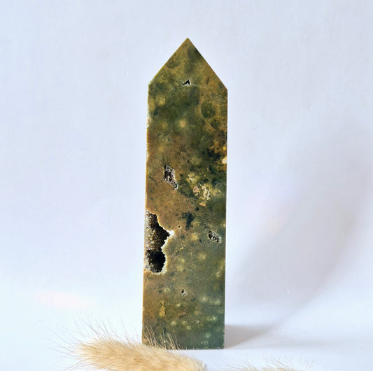 Edelsteen Druzy Ocean Jasper toren #2 - 246g