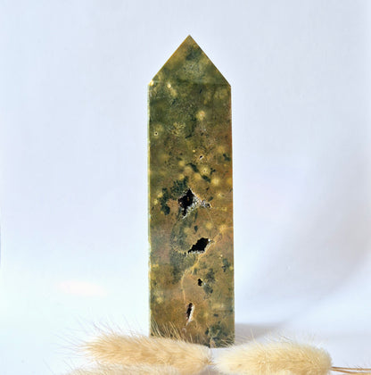 Edelsteen Druzy Ocean Jasper toren #2 - 246g