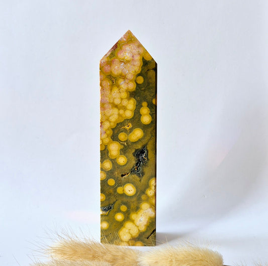 Edelsteen Druzy Ocean Jasper toren #5 - 225g