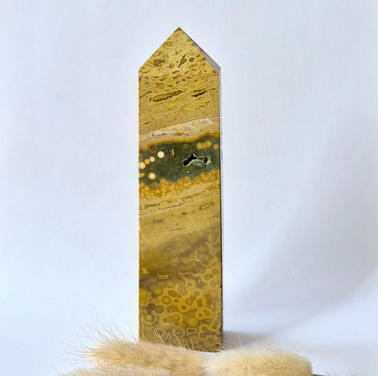 Edelsteen Druzy Ocean Jasper toren #7 - 305g