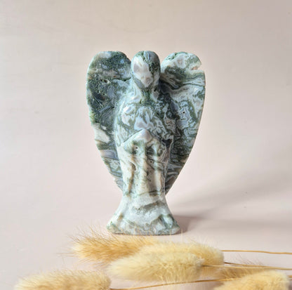 Edelsteen Druzy Mosagaat Engel – 15 cm | ca. 577 gram