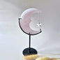 XL Gemstone Moss Agate Moon on Stand (Druzy &amp; Patterns) #158 - 400g 12,7cm