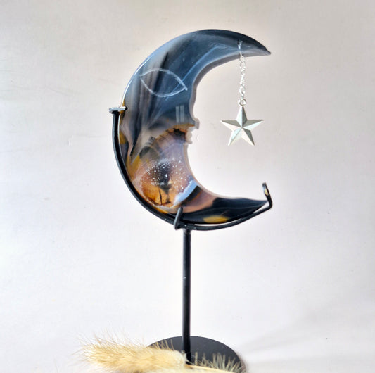 Druzy Grijze Agaat Edelsteen Maan #20 – 10 cm