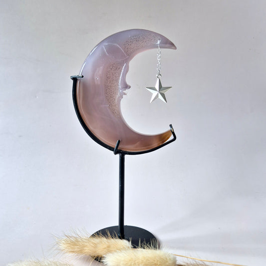 Druzy Grijze Agaat Edelsteen Maan #26 – 10 cm