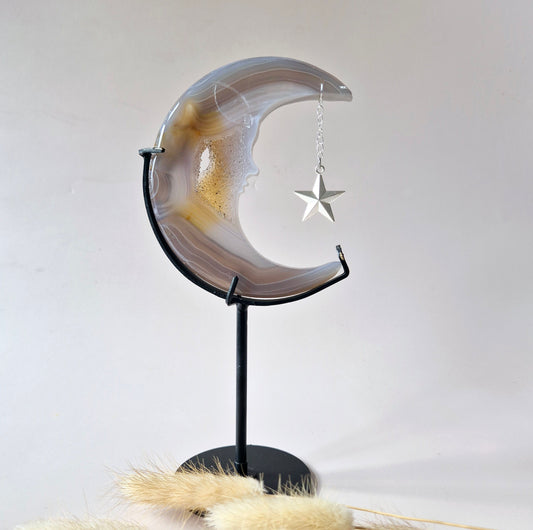 Druzy Grijze Agaat Edelsteen Maan #29 – 10 cm