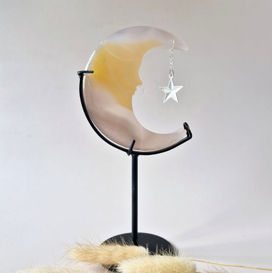 Druzy Grijze Agaat Edelsteen Maan #32 – 10 cm