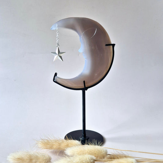 Druzy Grijze Agaat Edelsteen Maan #35 – 10 cm