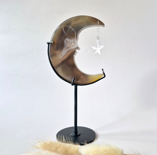 Druzy Grijze Agaat Edelsteen Maan #37 – 10 cm
