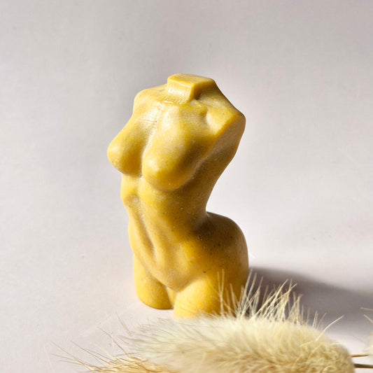 Gele Jade Vrouwenbeeldje – 8 cm – edelsteen buste