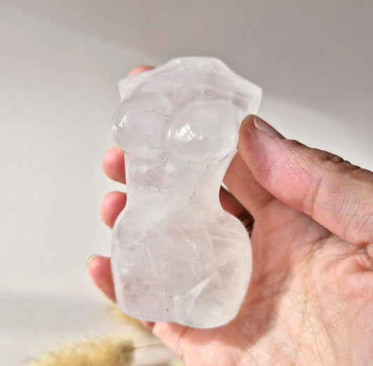 Vrouwenlichaam Beeldje – Bergkristal (8 cm) - Edelsteen buste